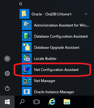Windowsスタート⇒Oracle Net Configuration Assistant